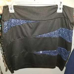 High waist sequin pencil skirt